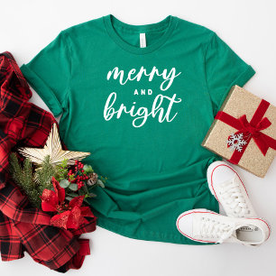 Frohe und strahlende moderne grüne Weihnachten für T-Shirt