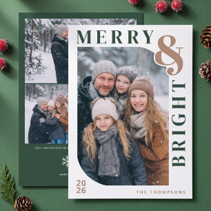 Frohe und strahlende moderne Weihnachtsfotos - Grü Feiertagskarte
