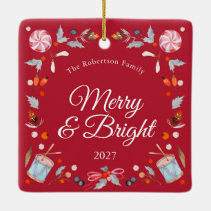 Frohe und strahlende Vintage-Weihnachtsdekoration Keramikornament