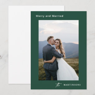 Frohe und Verheiratete Kalligraphie Foto Weihnacht Feiertagskarte