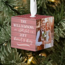 Frohe und Verheiratete Red Barn Erstes Weihnachtsf Würfelornament