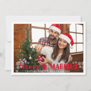 Frohe und verheiratete Weihnachten Pine-Schneefloc