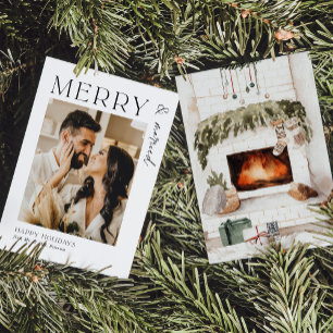 Frohe und Verheiratete Weihnachtsfotokarten Feiertagskarte