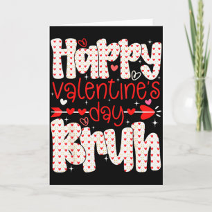 Frohe Valentins-Bruh-Meme-Herz Retro-Jungen-Mädche Karte