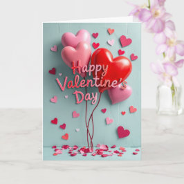 Frohe Valentinstag 3D-Herzballons Karte
