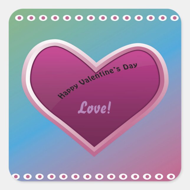 Frohe Valentinstag Aufkleber (Vorderseite)