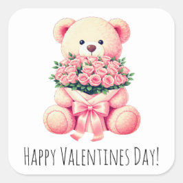 Frohe Valentinstag-Aufkleber Quadratischer Aufkleber