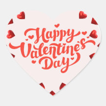 Frohe Valentinstag Aufkleber – Süßes Herz 