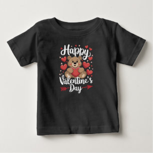 Frohe Valentinstag Bär Herz Süße Paare Baby T-shirt
