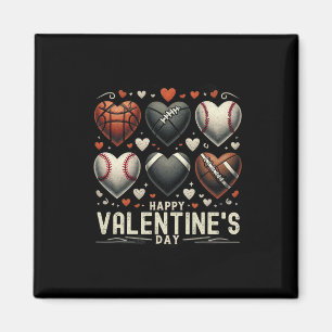 Frohe Valentinstag Basketball Baseball Football  Magnet