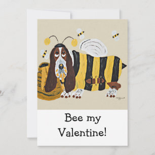 Frohe Valentinstag Basset gefaltete Grußkarte Feiertagskarte