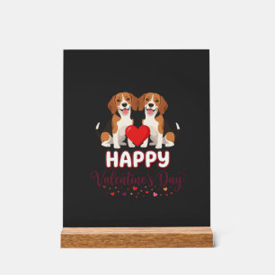Frohe Valentinstag Beagle Paar Acrylschild