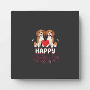 Frohe Valentinstag Beagle Paar Fotoplatte