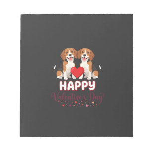 Frohe Valentinstag Beagle Paar Notizblock