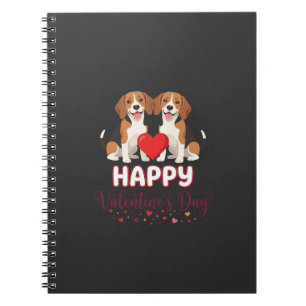 Frohe Valentinstag Beagle Paar Notizblock