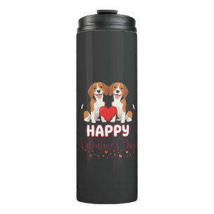 Frohe Valentinstag Beagle Paar Thermosbecher