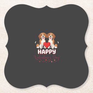 Frohe Valentinstag Beagle Paar Untersetzer