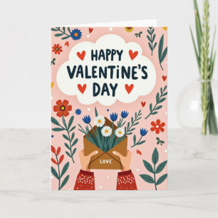 Frohe Valentinstag-Blumenkarte Karte