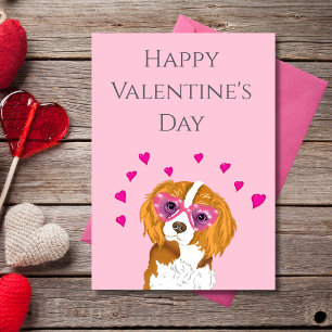 Frohe Valentinstag Cavalier King Sonnenbrille Feiertagskarte