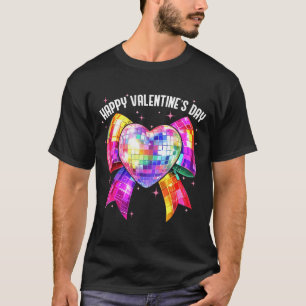Frohe Valentinstag Coquette Disco Ball Herz Gi T-Shirt