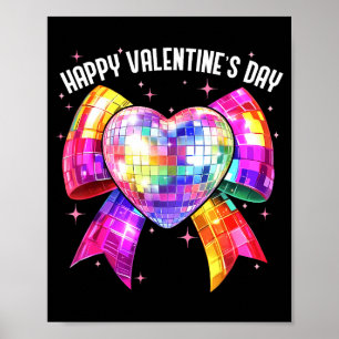 Frohe Valentinstag Coquette Disco Ball Herz Mädche Poster