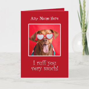 Frohe Valentinstag Custom Name Pit Bull Hund Feiertagskarte