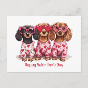Frohe Valentinstag Dachshund-Hunde Feiertagspostkarte