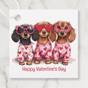 Frohe Valentinstag Dachshund-Hunde Geschenkanhänger