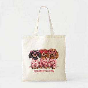 Frohe Valentinstag Dachshund-Hunde Tragetasche