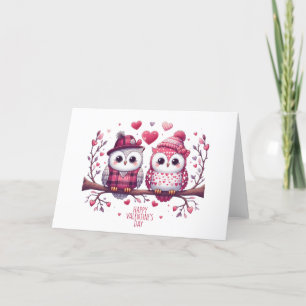 Frohe Valentinstag Eulen Feiertagskarte