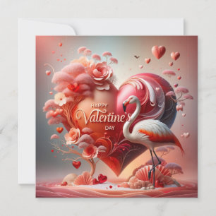 Frohe Valentinstag Flamingo Feiertagskarte