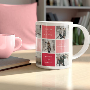 Frohe Valentinstag Foto-Grid Paare Kaffeetasse