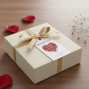 Frohe Valentinstag-Geschenkkarte – Herzform römisc Geschenkanhänger