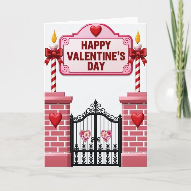 Frohe Valentinstag-Gestreifte Karte (Vorderseite)