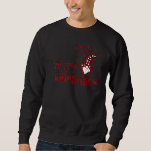 Frohe Valentinstag-Gnom Kariert Süßes Herz Sweatshirt