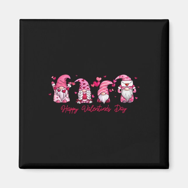 Frohe Valentinstag-Gnome Mit Herz Niedlicher Gnome Magnet (Vorne)
