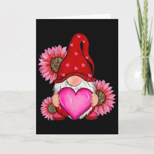 Frohe Valentinstag-Gnome mit Leopard Sonnenblume Karte