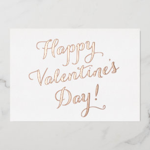 Frohe Valentinstag goldene Schrift Kalligrafie Folien Feiertagskarte