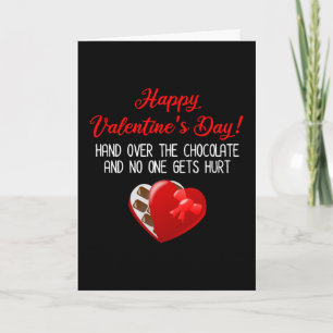 Frohe Valentinstag! Her mit der Schokolade Karte