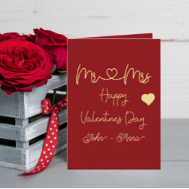 Frohe Valentinstag, Herr und Frau Feiertagskarte