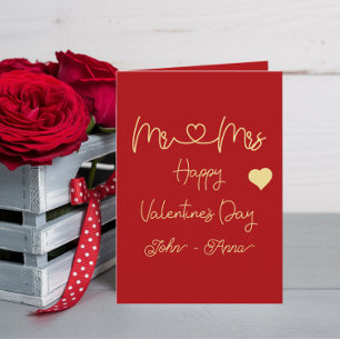 Frohe Valentinstag, Herr und Frau Feiertagskarte