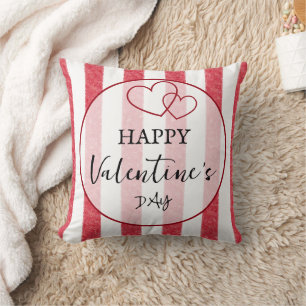 Frohe Valentinstag Herz Streifen Kissen