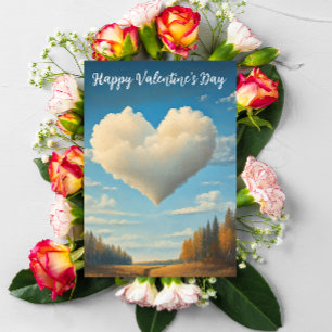 Frohe Valentinstag Herz Wolke Postkarte