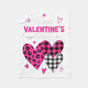 Frohe Valentinstag Herzen Mädchen Frauen Leopard A Fleecedecke