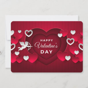 Frohe Valentinstag-Herzen und Cupid Feiertagskarte
