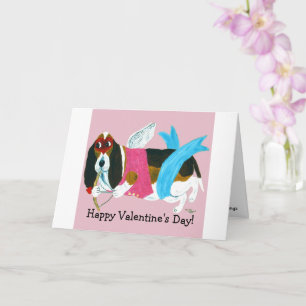 Frohe Valentinstag-Hund folded Grußkarte Karte
