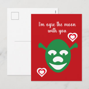 Frohe Valentinstag, ich bin Ogre der Mond Foto Feiertagspostkarte