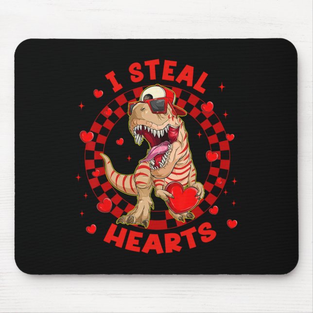 Frohe Valentinstag Ich stehle Herzen Trex Lustiger Mousepad (Vorne)