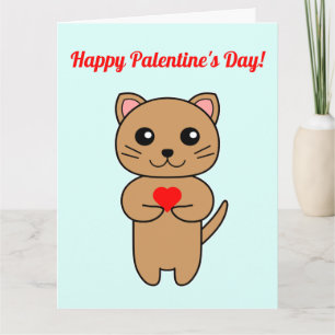 Frohe Valentinstag! - Karte mit blauem Hintergrund