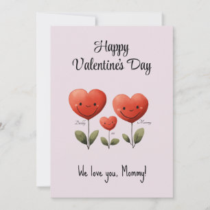 Frohe Valentinstag, Karte von Papa und Baby, 